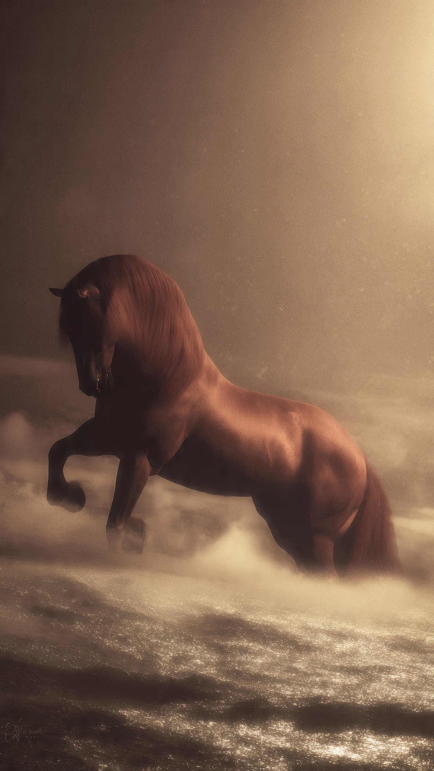 Dramatic Image of a Rearing Horse