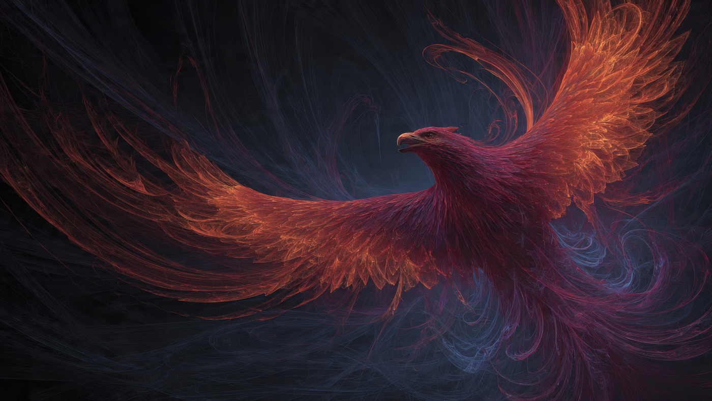Abstract Phoenix Bird Digital Art