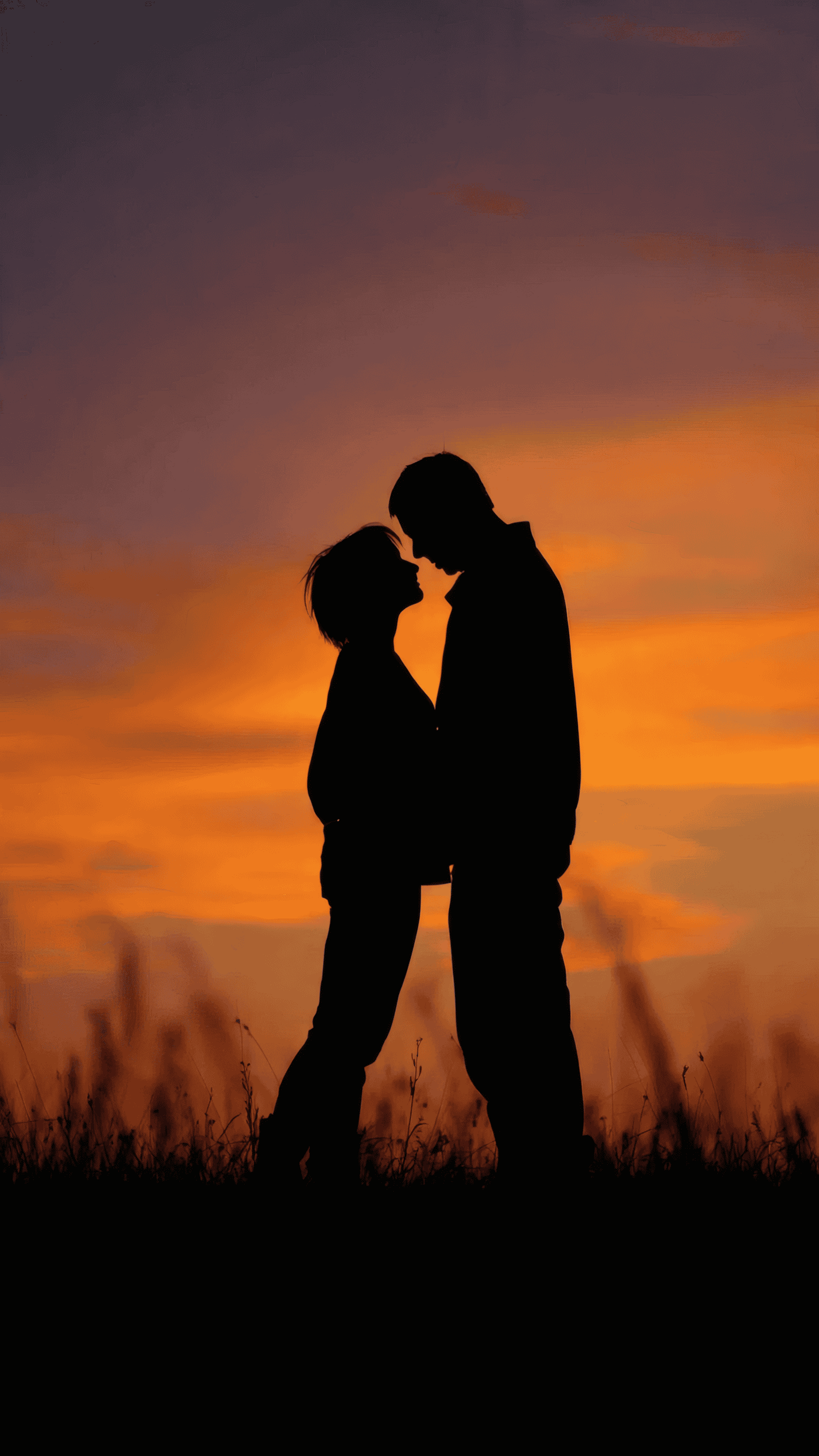 Couple Silhouette at Sunset
