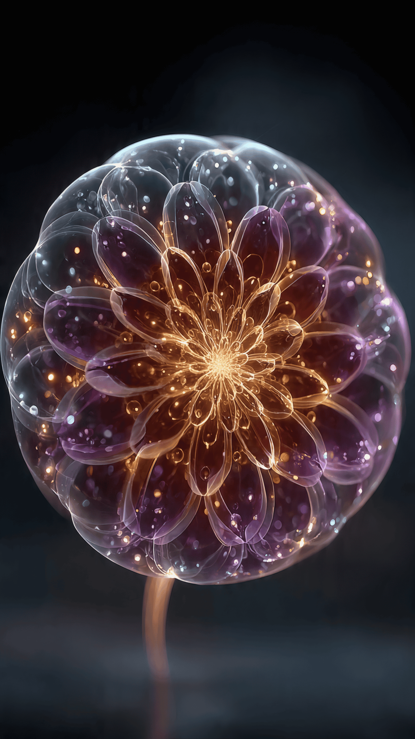 Abstract Glowing Flower Art