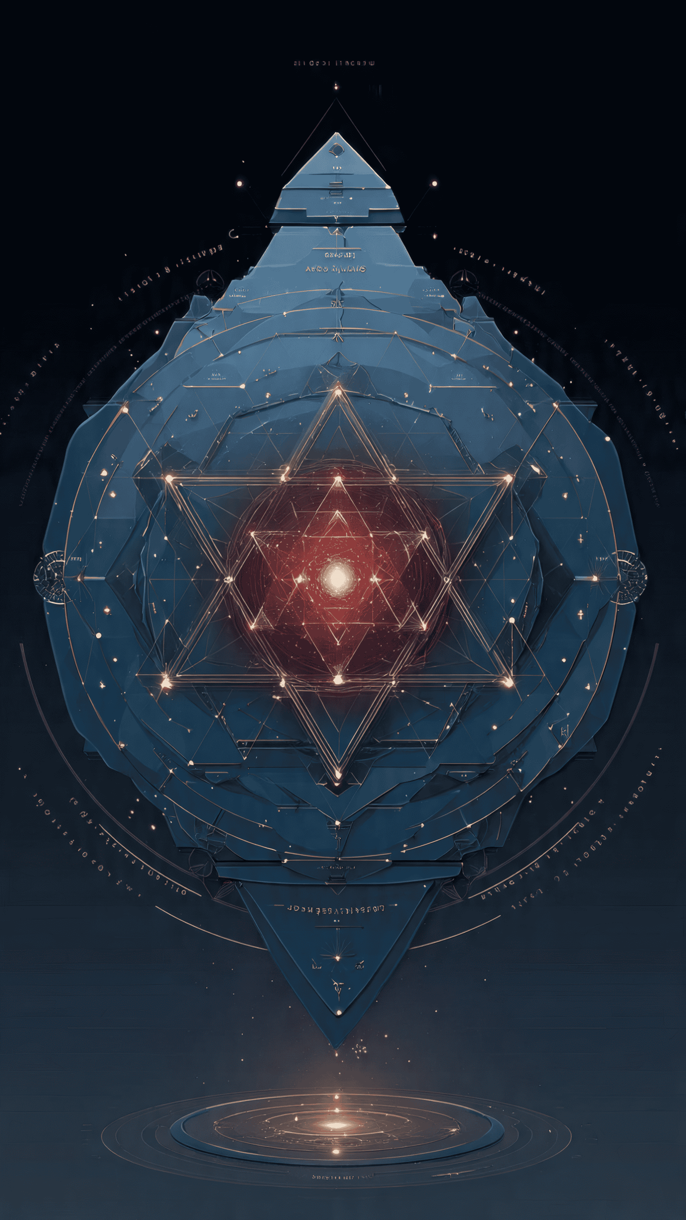 Abstract Geometric Glowing Mystical Design