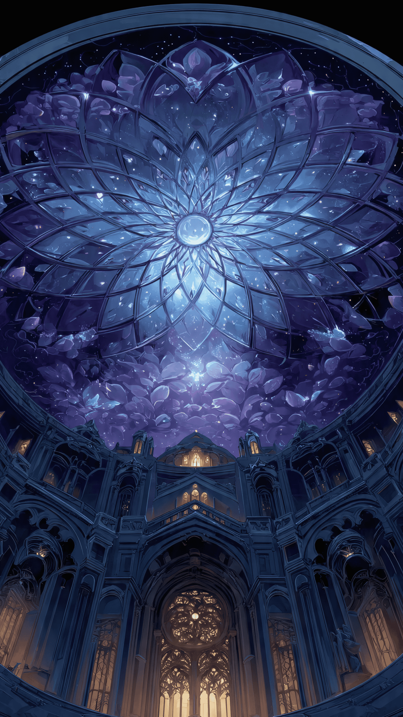 Ornate Floral Ceiling Art of Building Interior