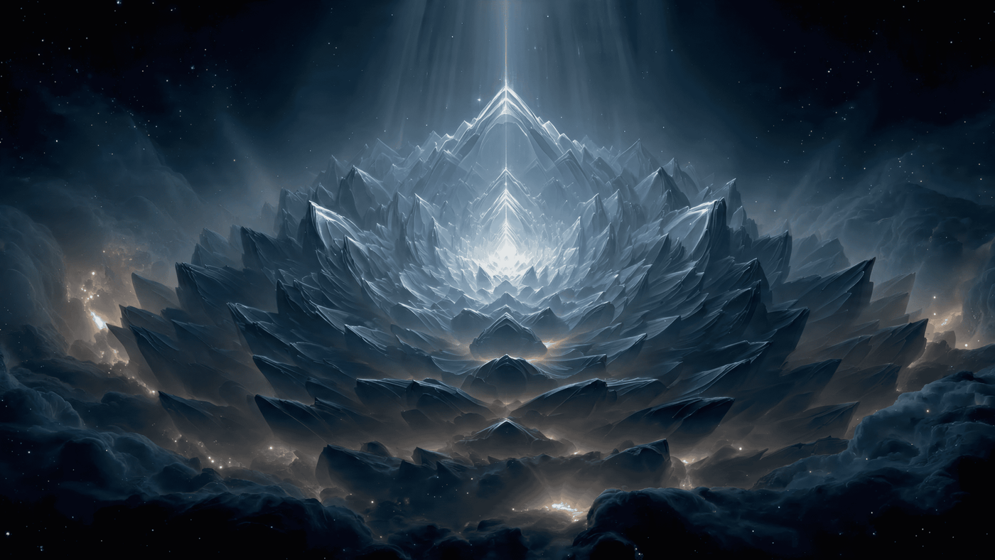 Abstract Crystal Mountain Landscape