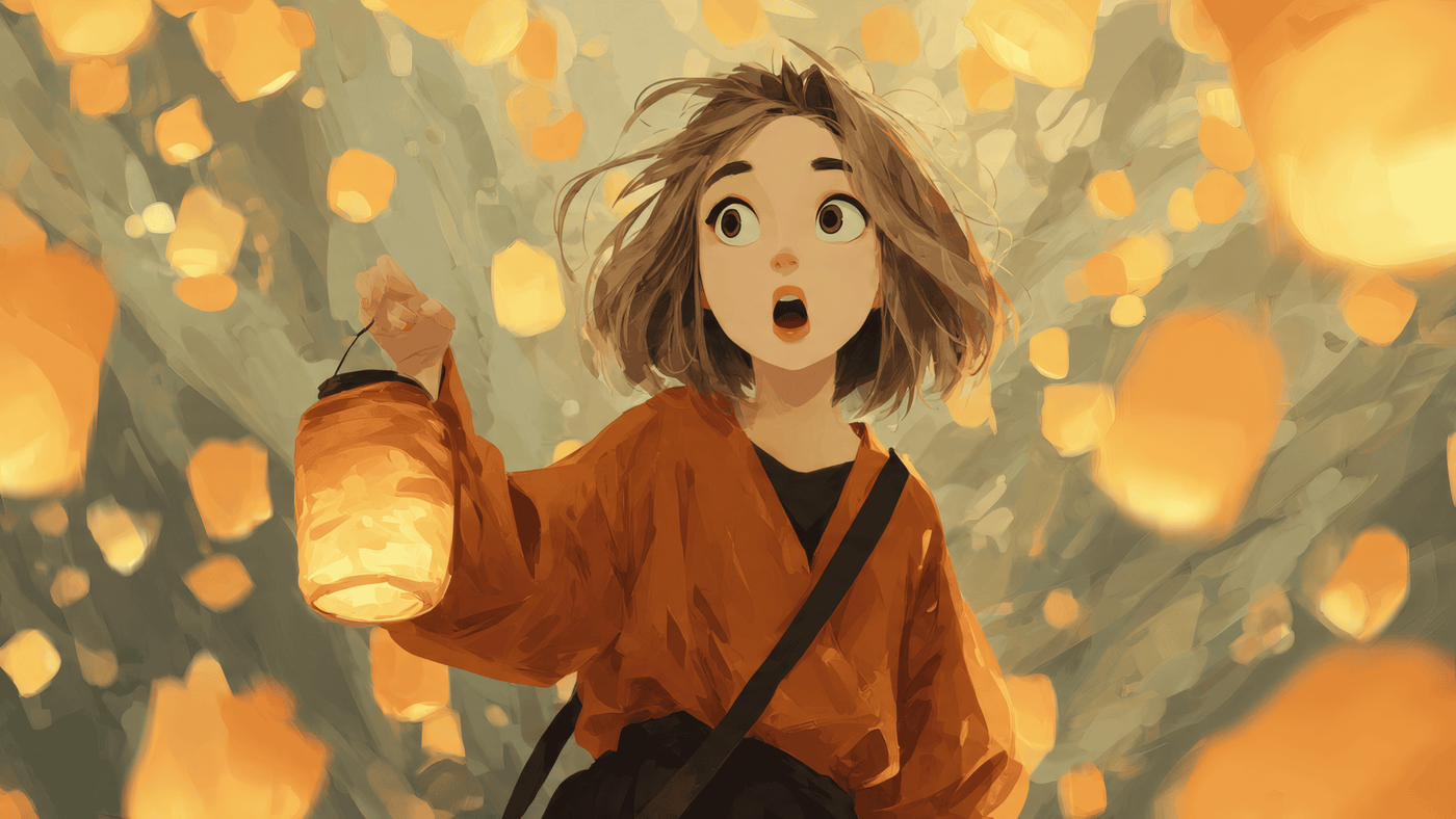 Anime Girl Holding a Lantern