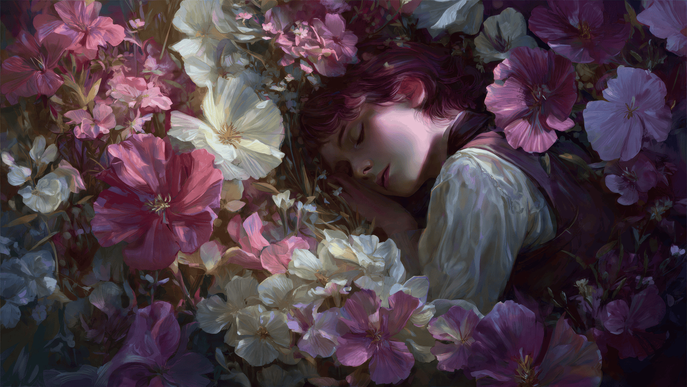Soft Romantic Fantasy Art with Flowers 6
