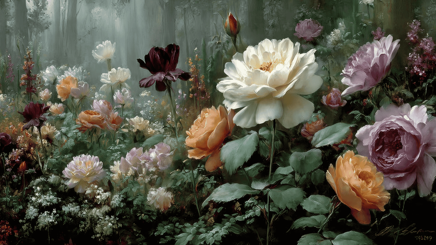 Soft Romantic Fantasy Art with Flowers Chaos 5