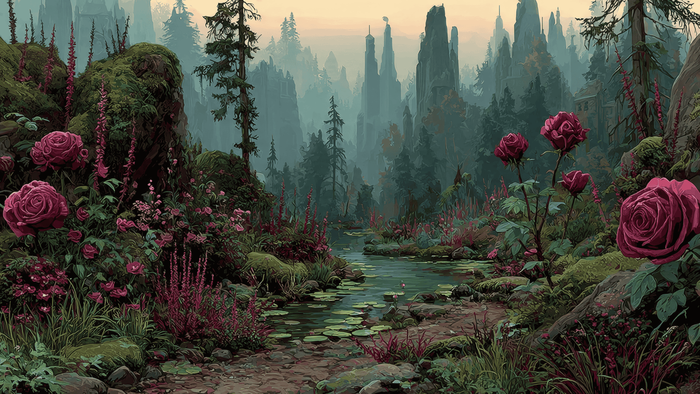 Soft Romantic Fantasy Art with Flowers Chaos 7