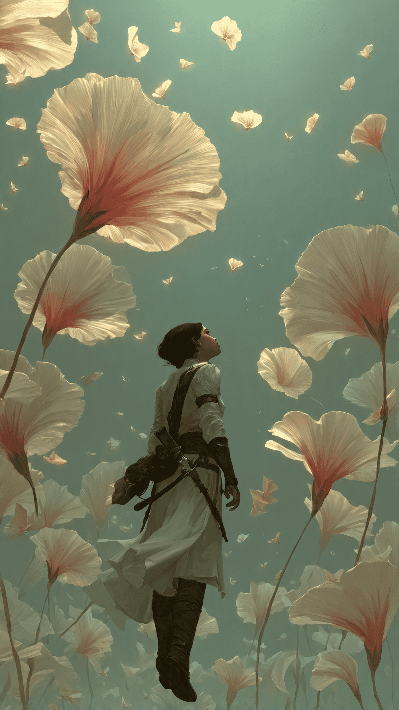 Woman in a Field of Giant Flowers