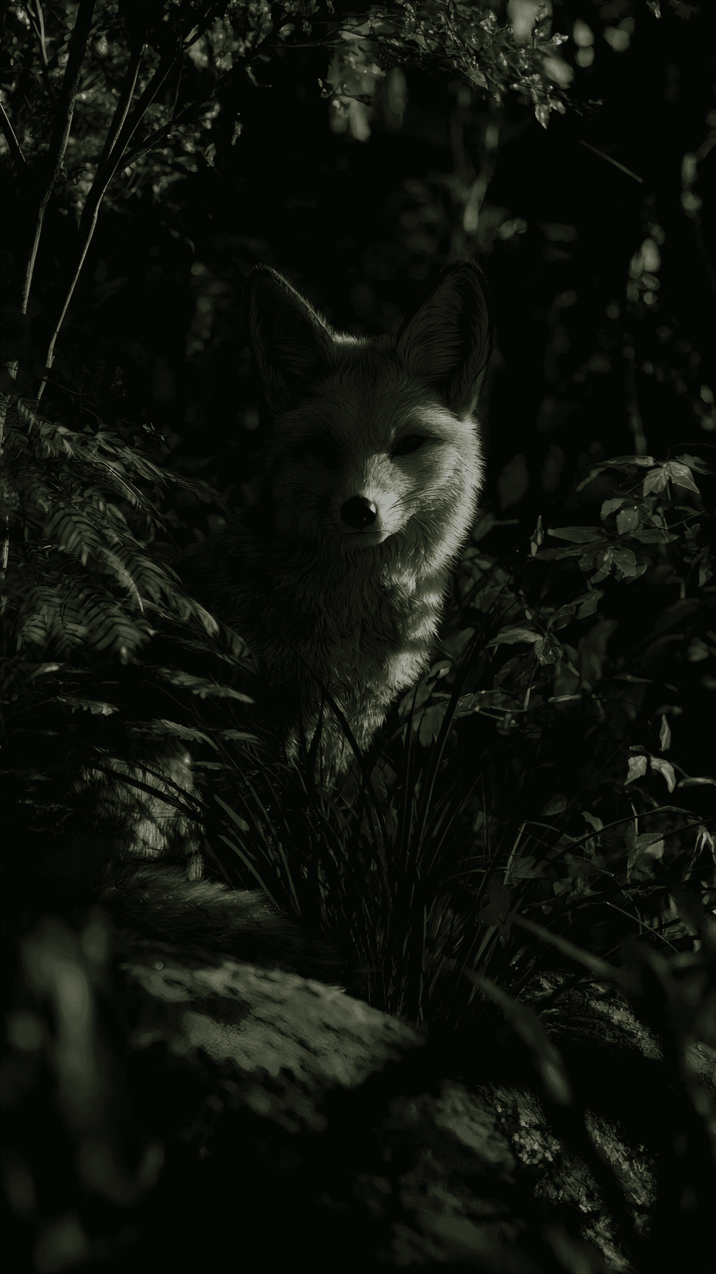 Fox Portrait in the Forest