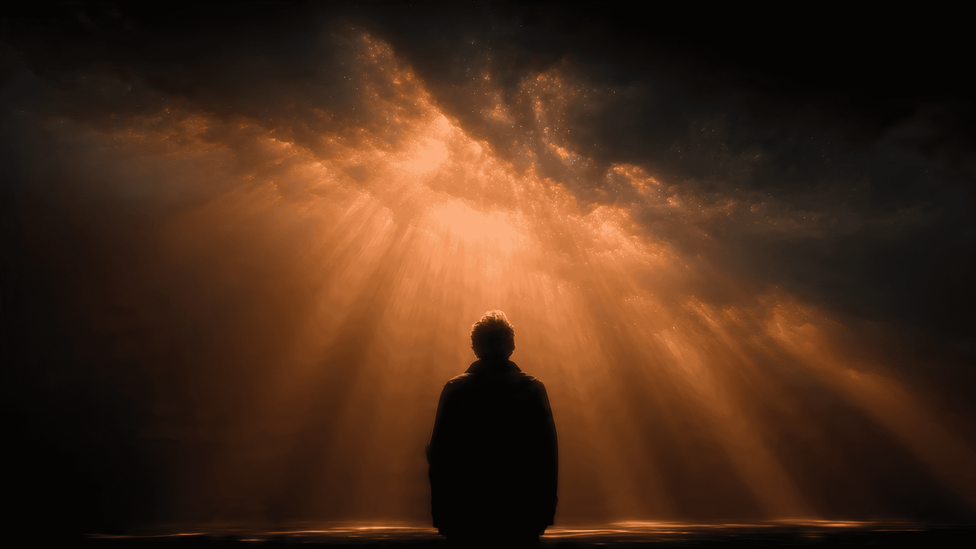 Spiritual Light Being Silhouette Divine Glow Chaos 14