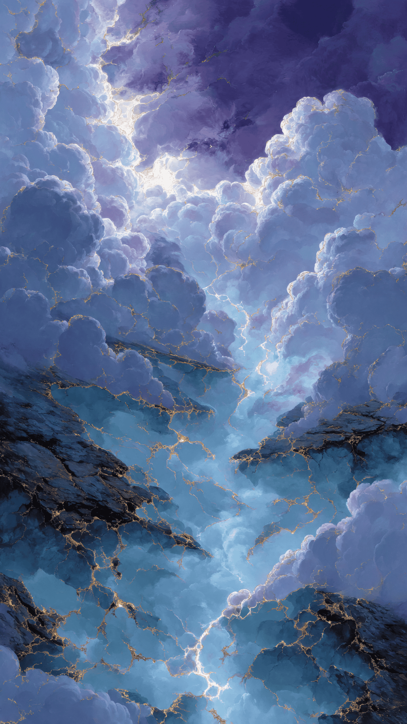 Abstract Sky with Clouds and Gold