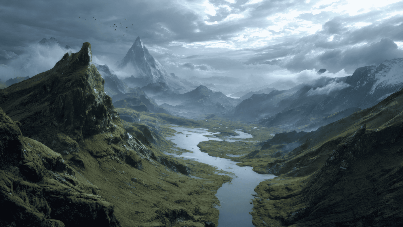 Ultra Wide Cinematic Fantasy Landscape No Subject