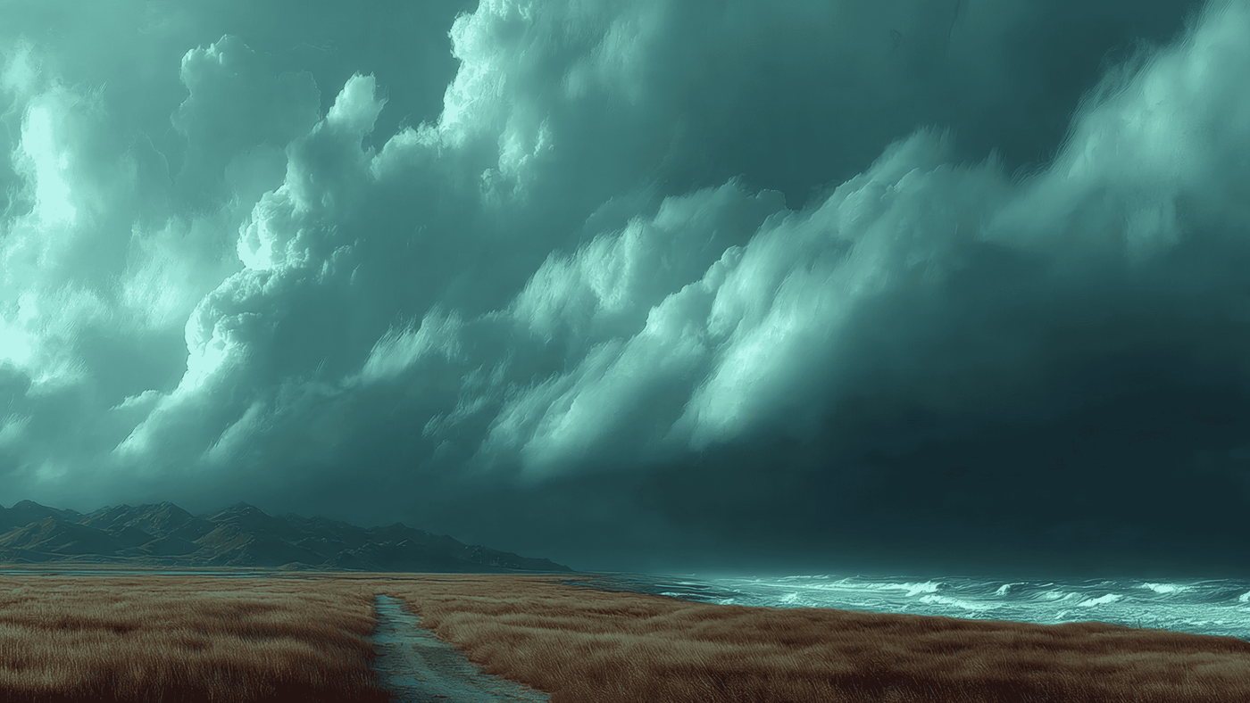 Dramatic Coastal Landscape with Cloudy Sky