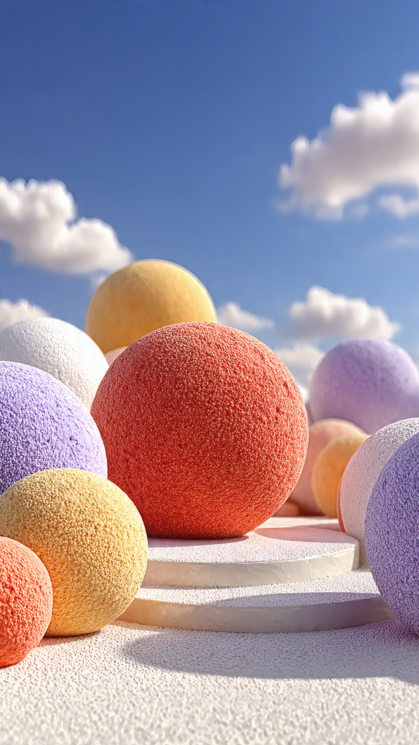 Colorful Spheres Abstract Art Composition