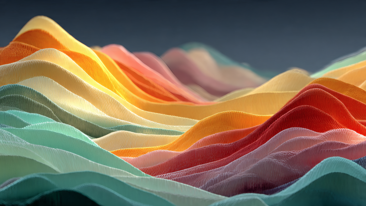 Abstract Mountain Range Colorful Waves