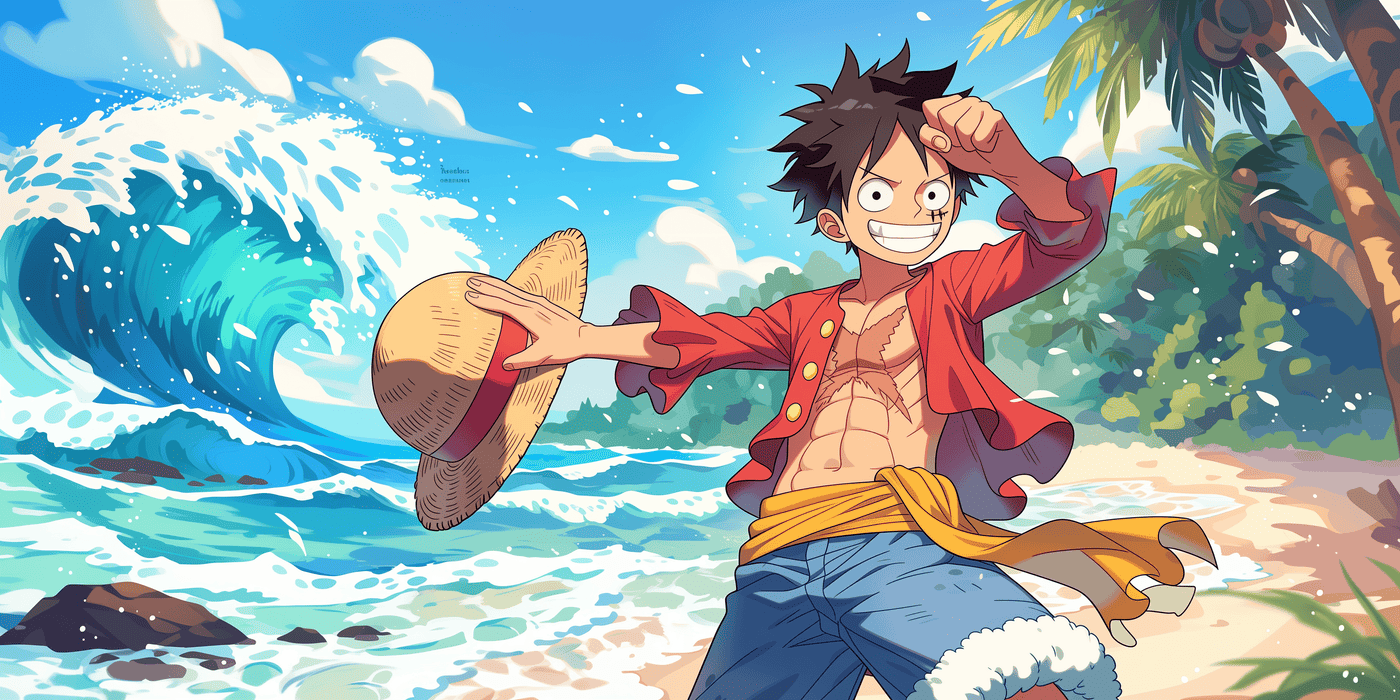One Piece Luffy at the Beach