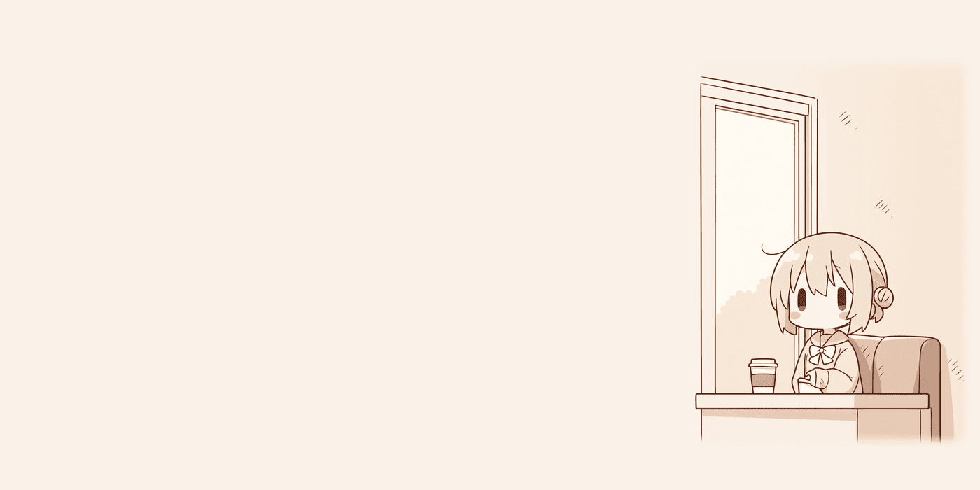 Anime Girl with Coffee at the Window