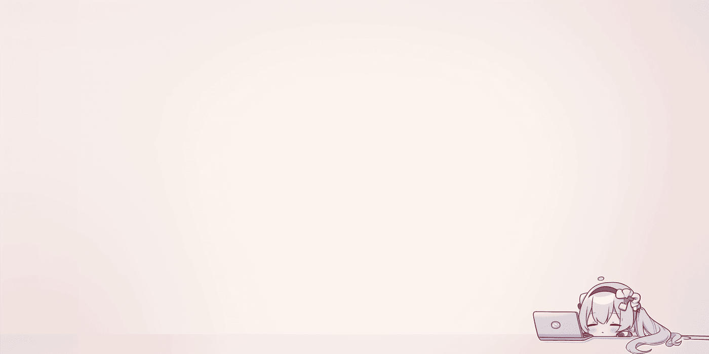 Anime Girl Sleeping on Laptop Minimalist Style