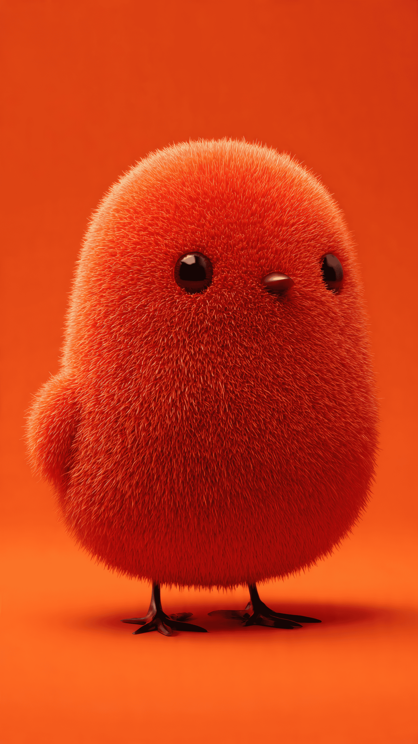 Adorable Orange Bird Illustration