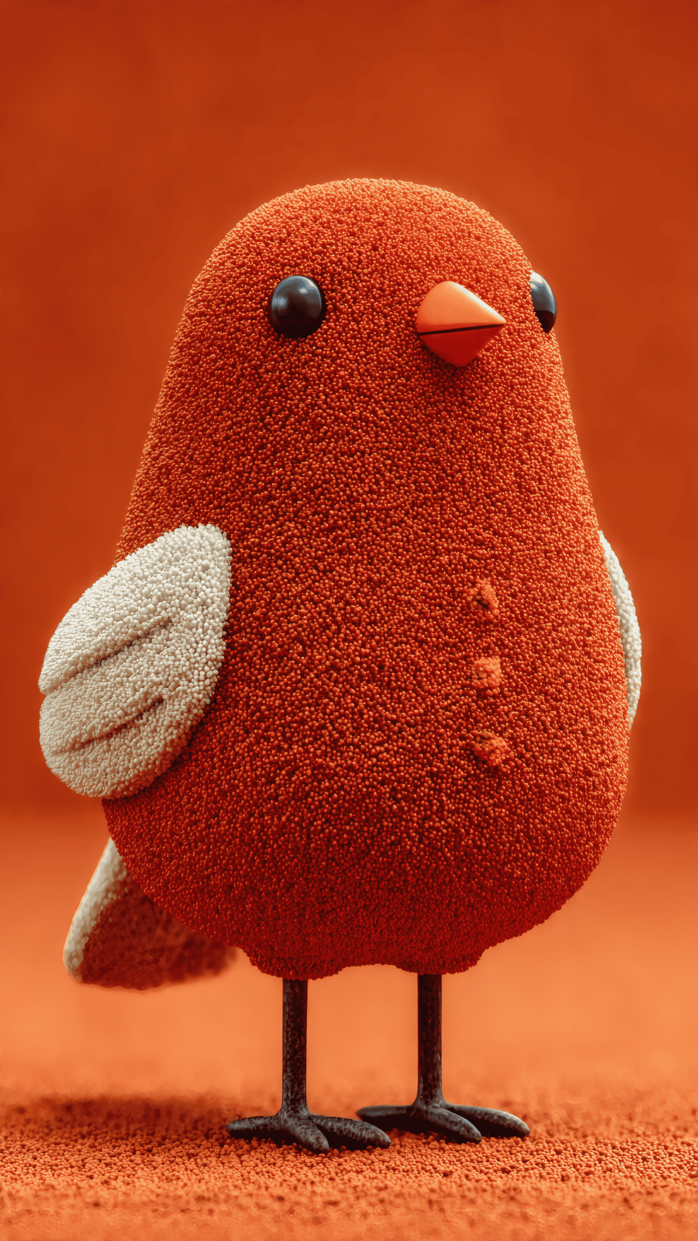 Cute Red Bird Figurine