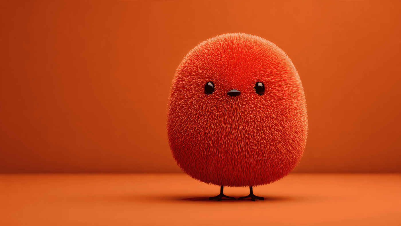 Cute Fluffy Red Creature