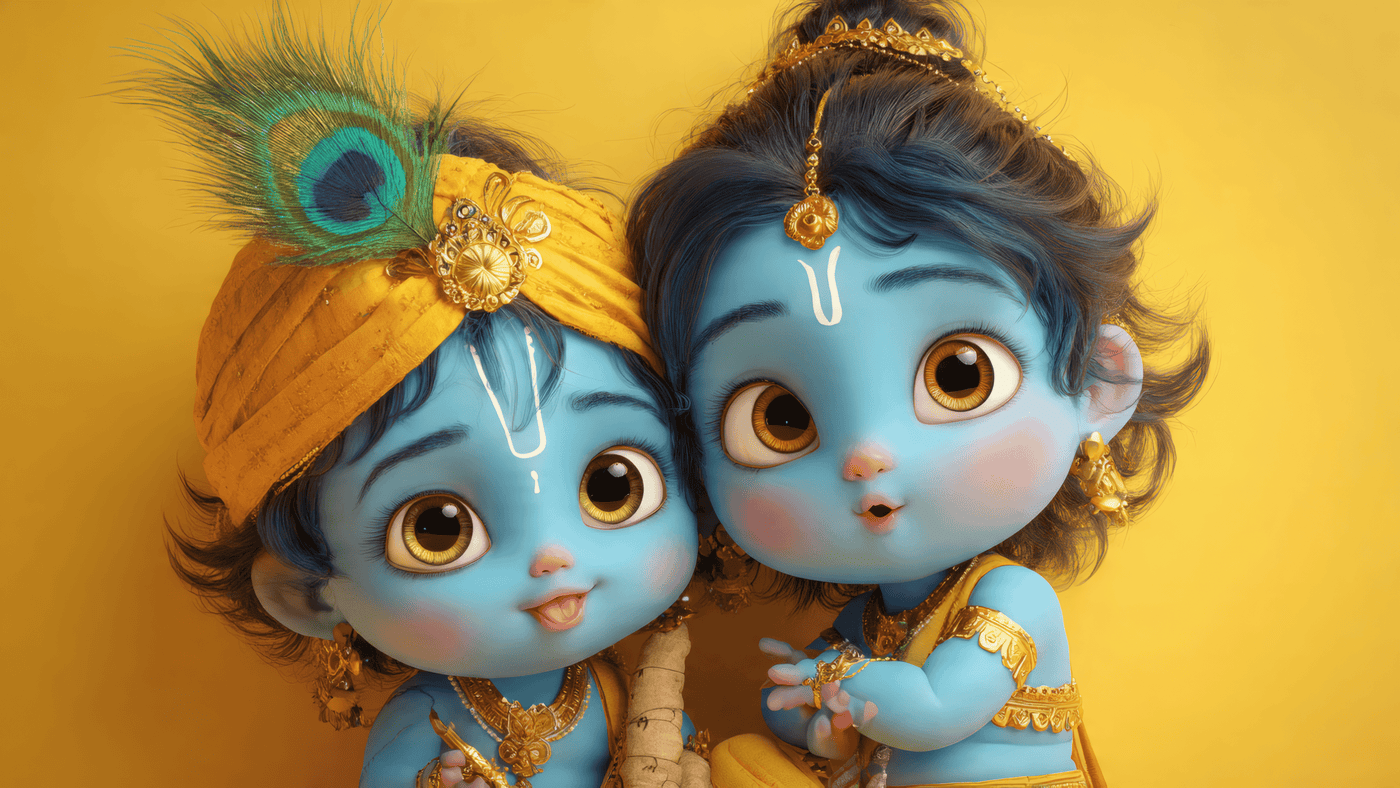 Cute Depictions of Lord Krishna