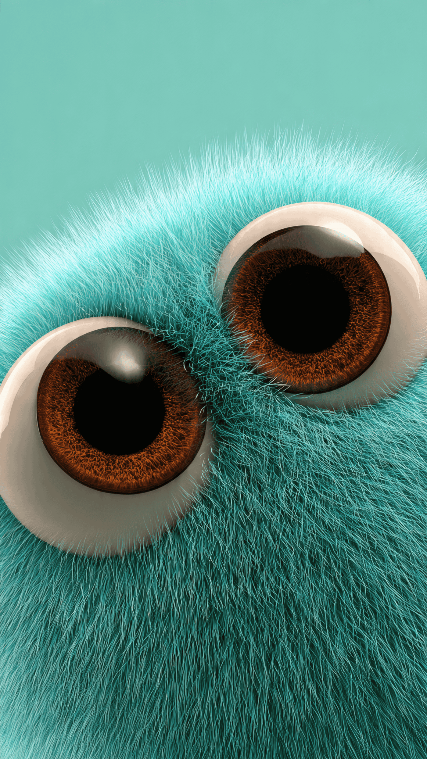 Furry Creature with Big Cartoon Eyes