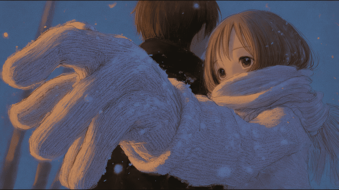 A Vertical Anime Illustration in a Soft 1