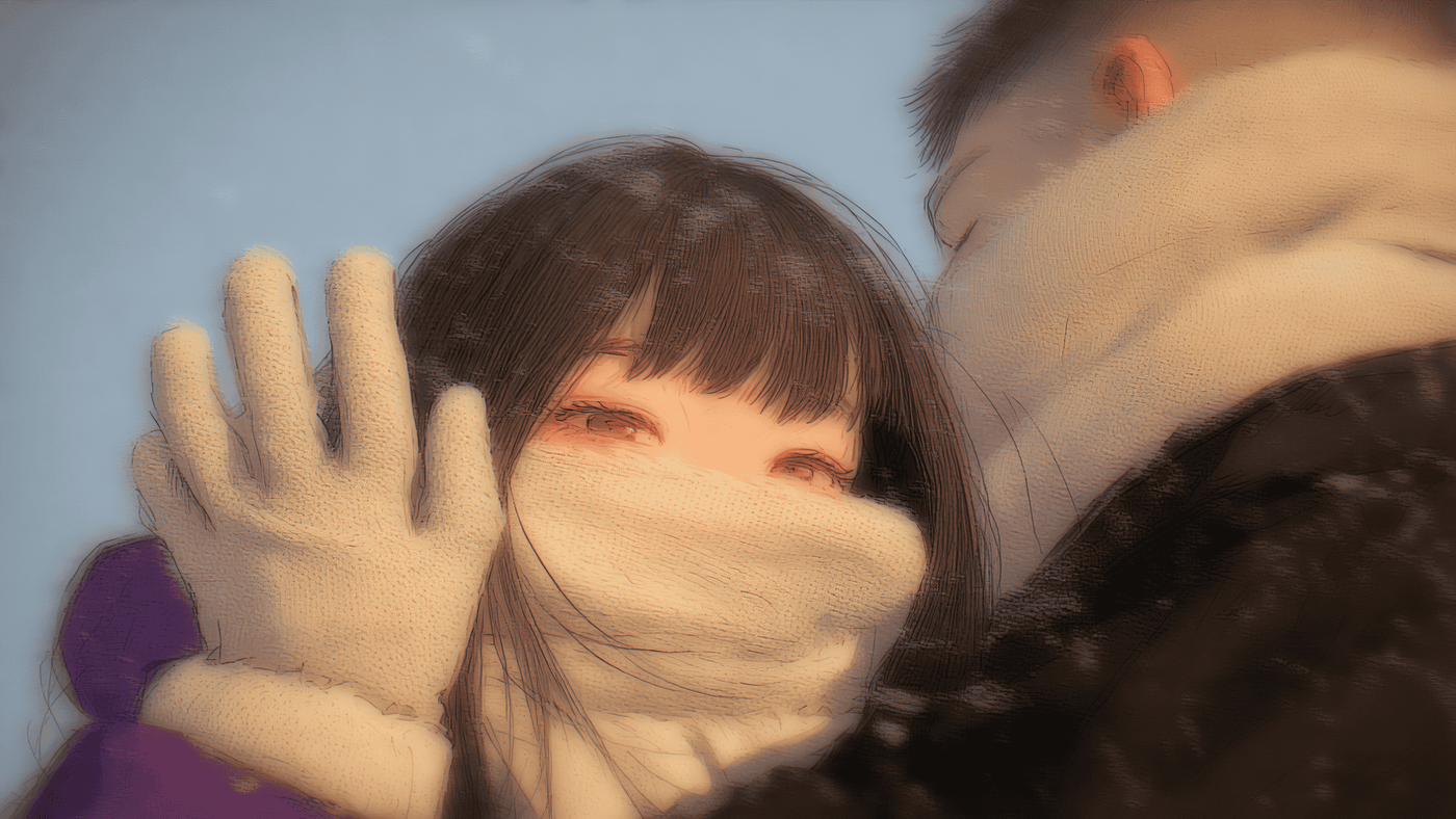 A Vertical Anime Illustration in a Soft 2