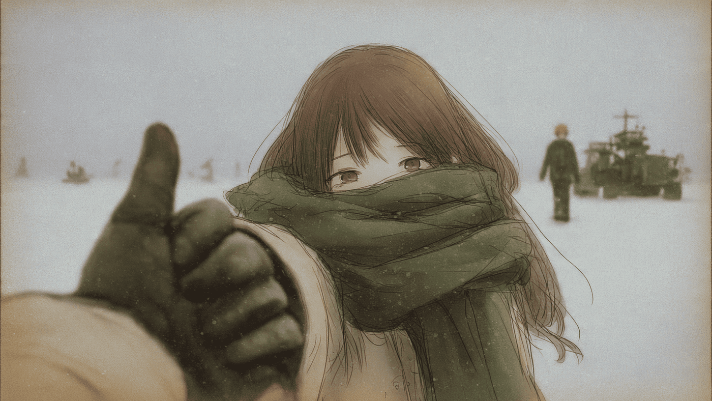 A Vertical Anime Illustration in a Soft 4