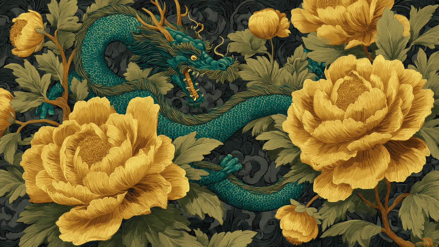 A Vertical Illustration in a Richly Textured 3