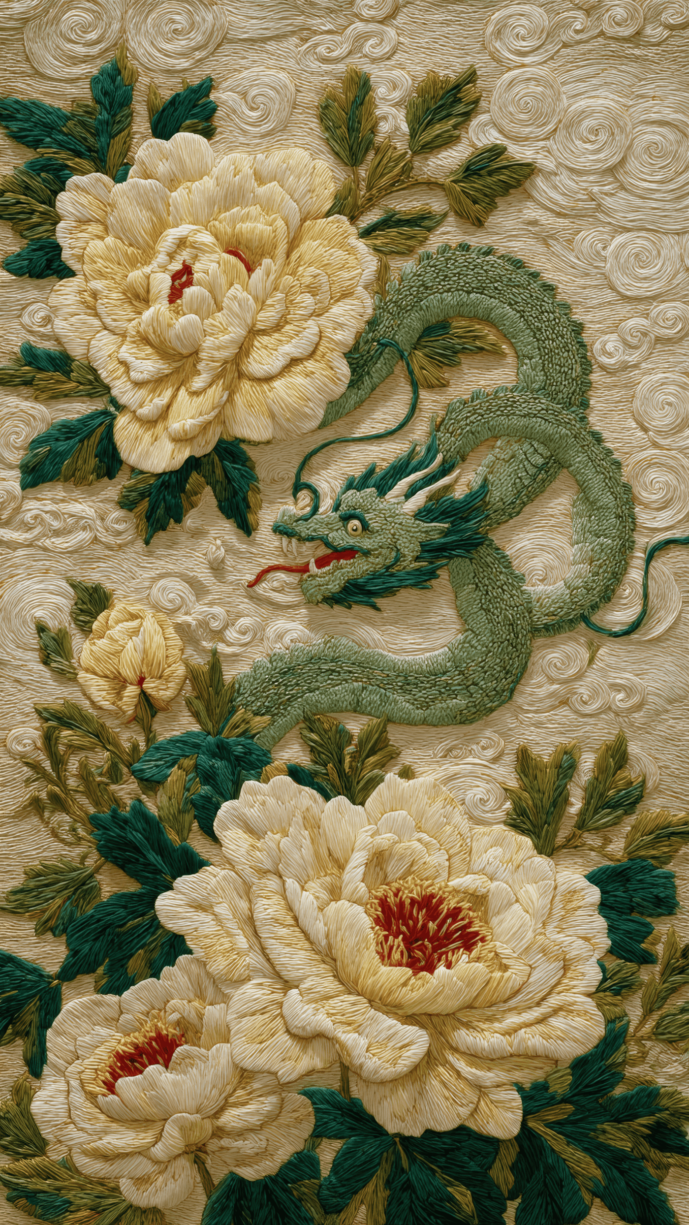 A Vertical Illustration in a Richly Textured 4