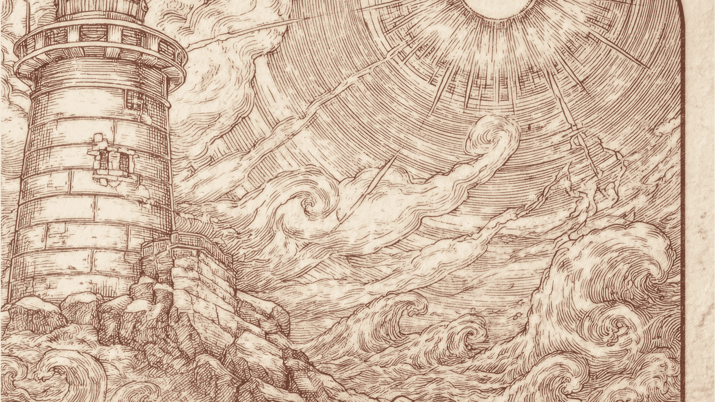 A Vertical Illustration in a Richly Textured 30