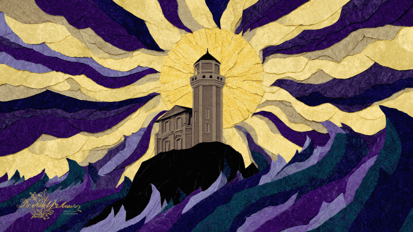 A Vertical Illustration in a Richly Textured 36