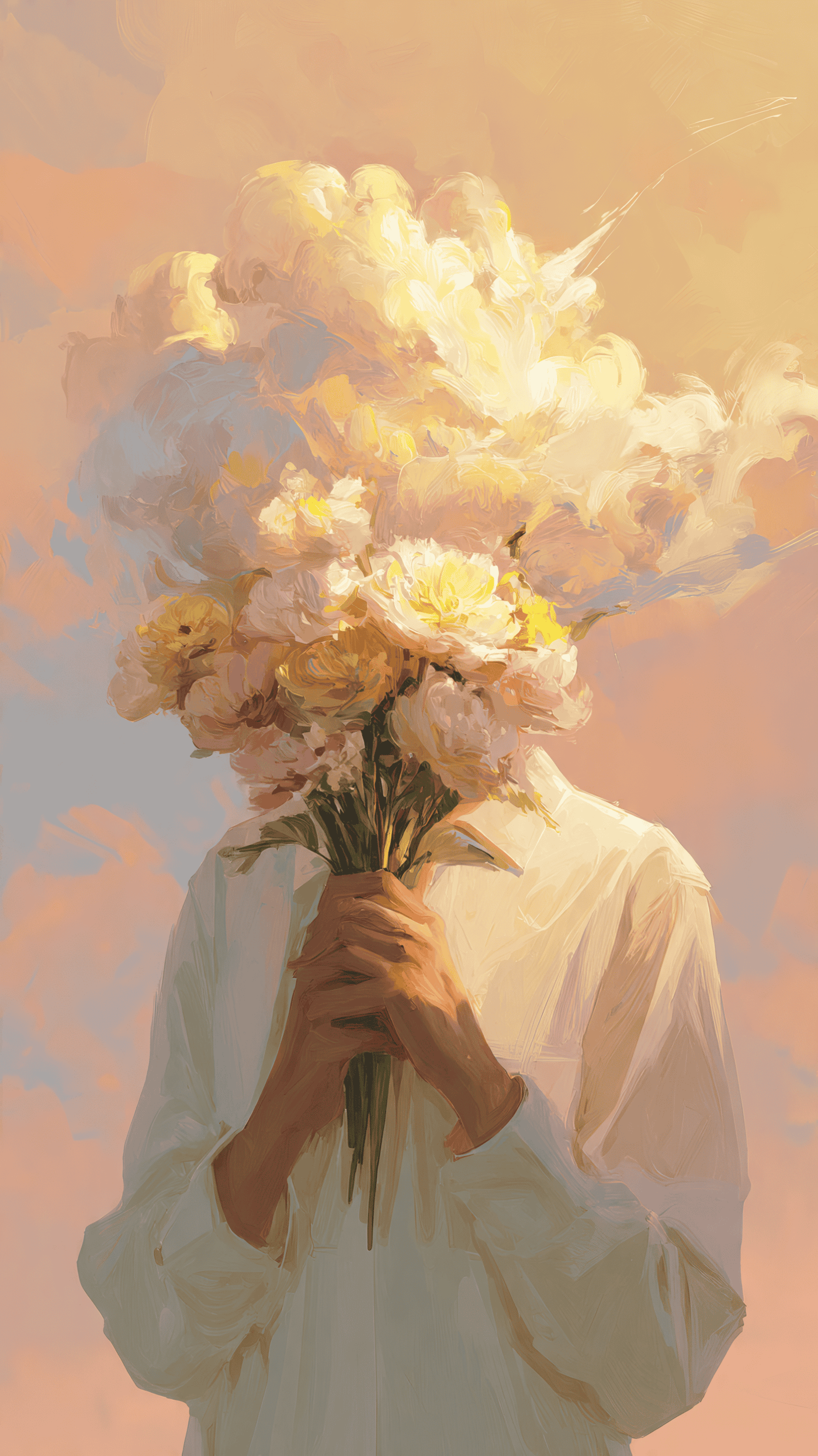 A Vertical Painterly Illustration of a Person 3