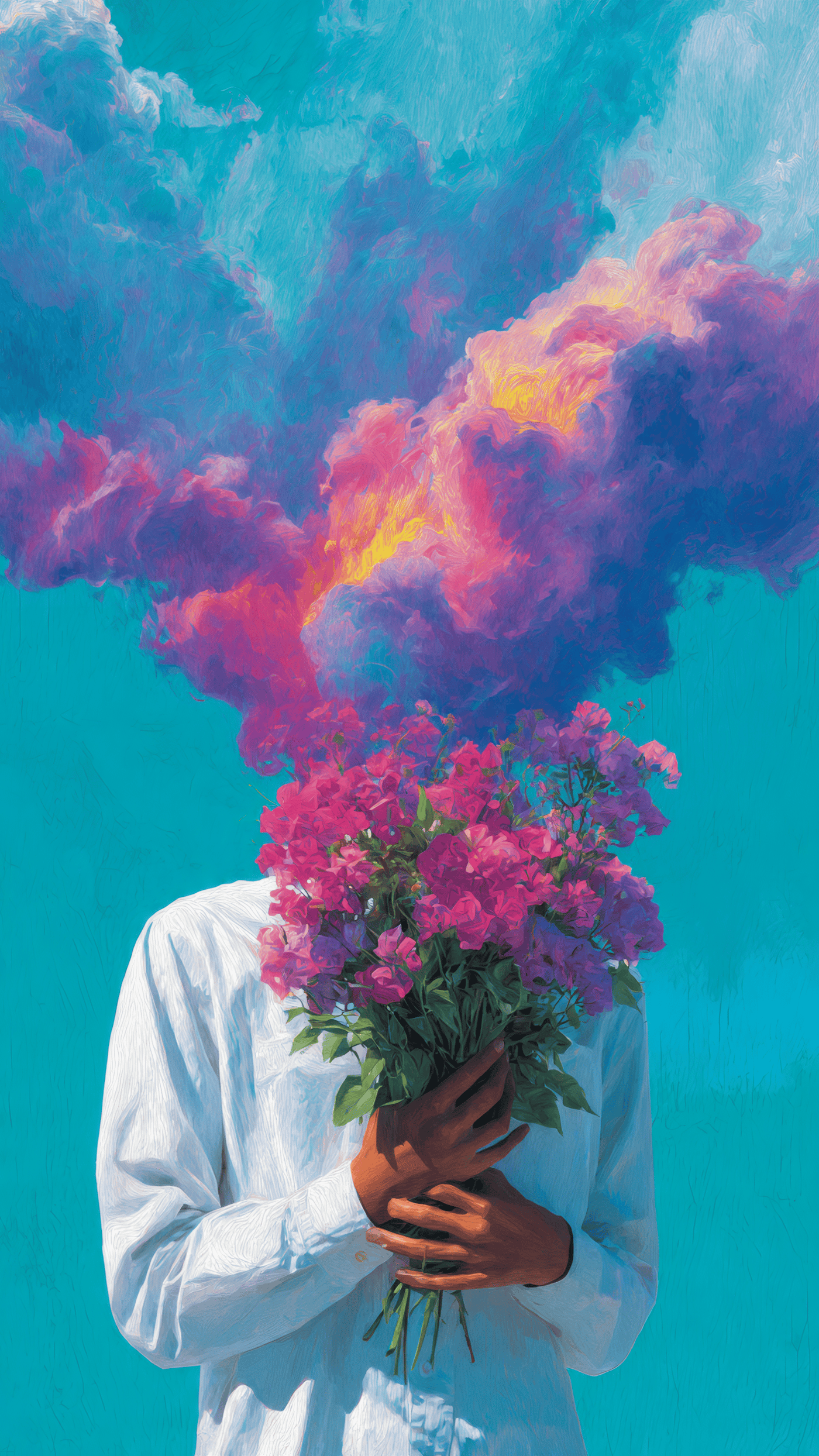 A Vertical Painterly Illustration of a Person 4