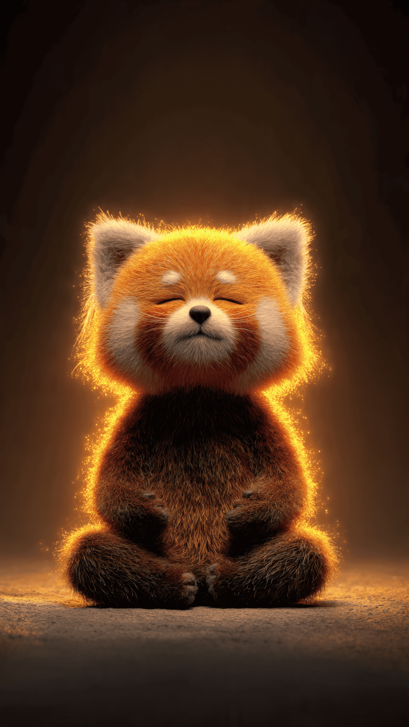 Cute Red Panda Meditating