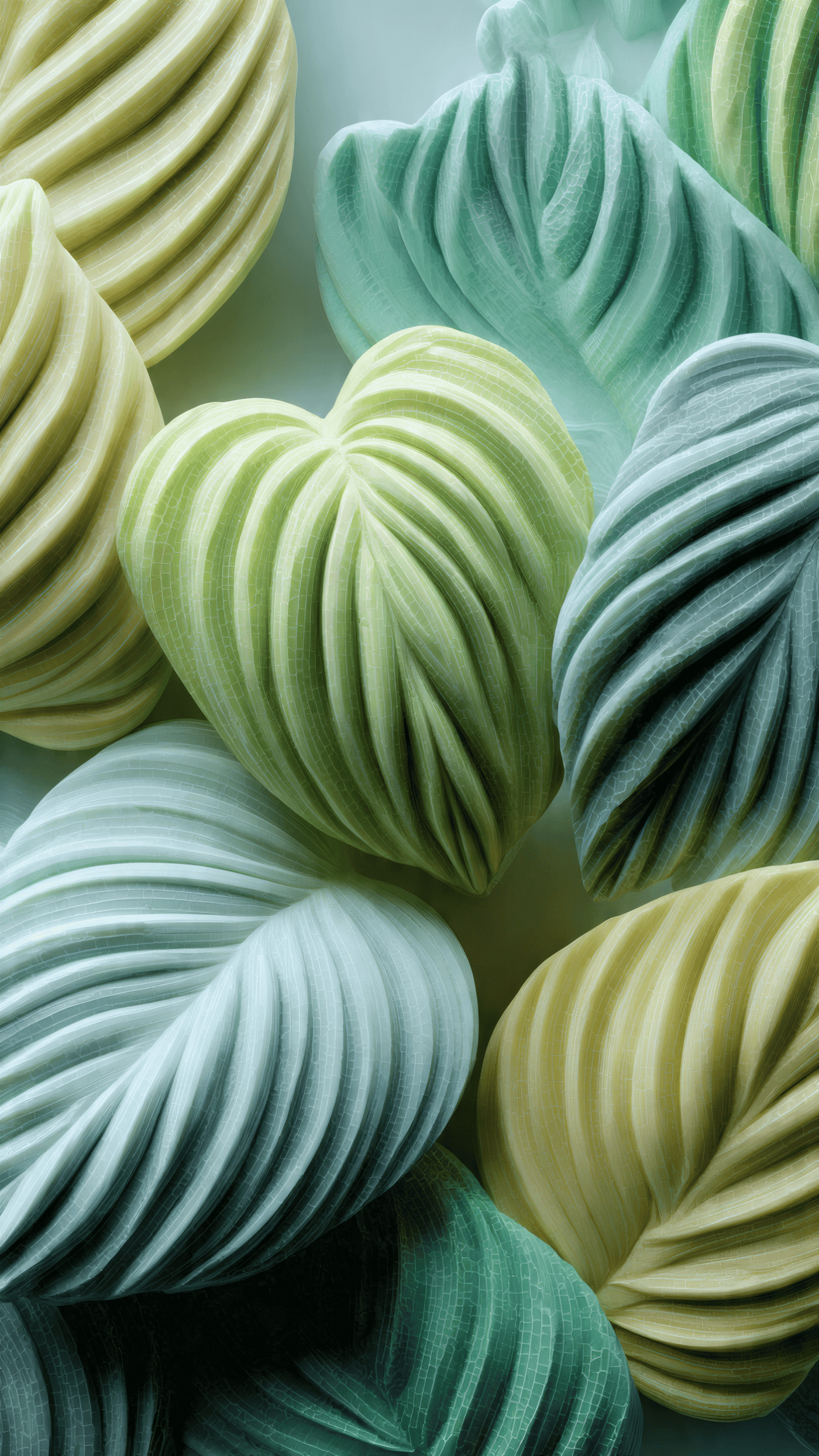 Green and Yellow Leafy Shapes