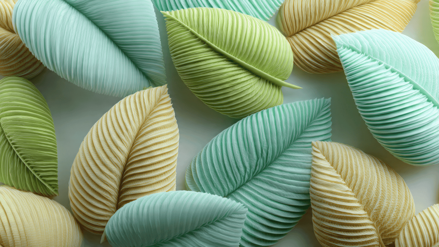 Pastel Decorative Leaf Arrangement