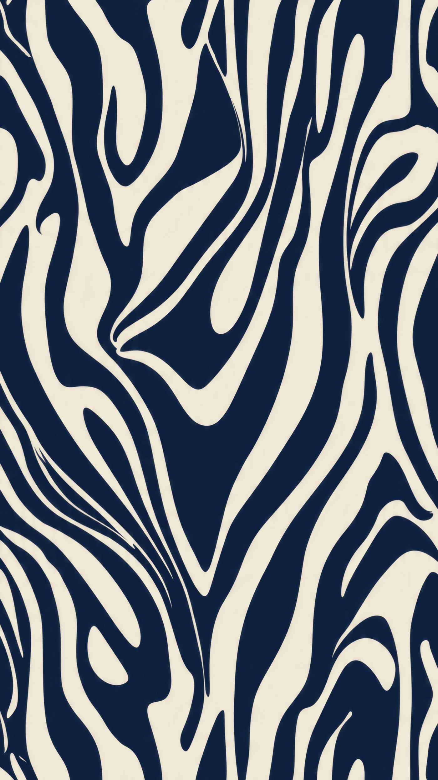 Abstract Navy and Cream Wavy Pattern
