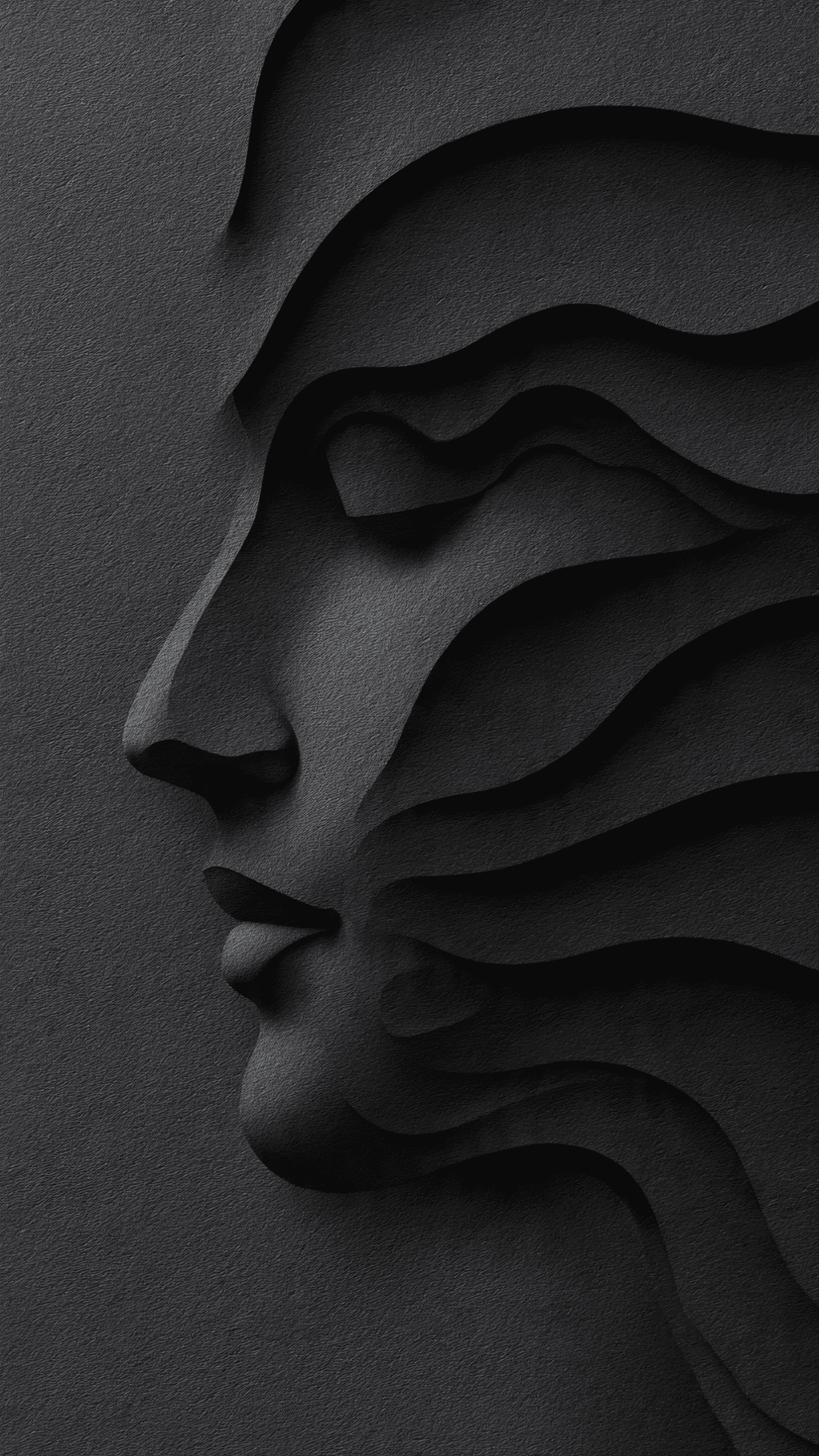 Black Paper Art Face Profile
