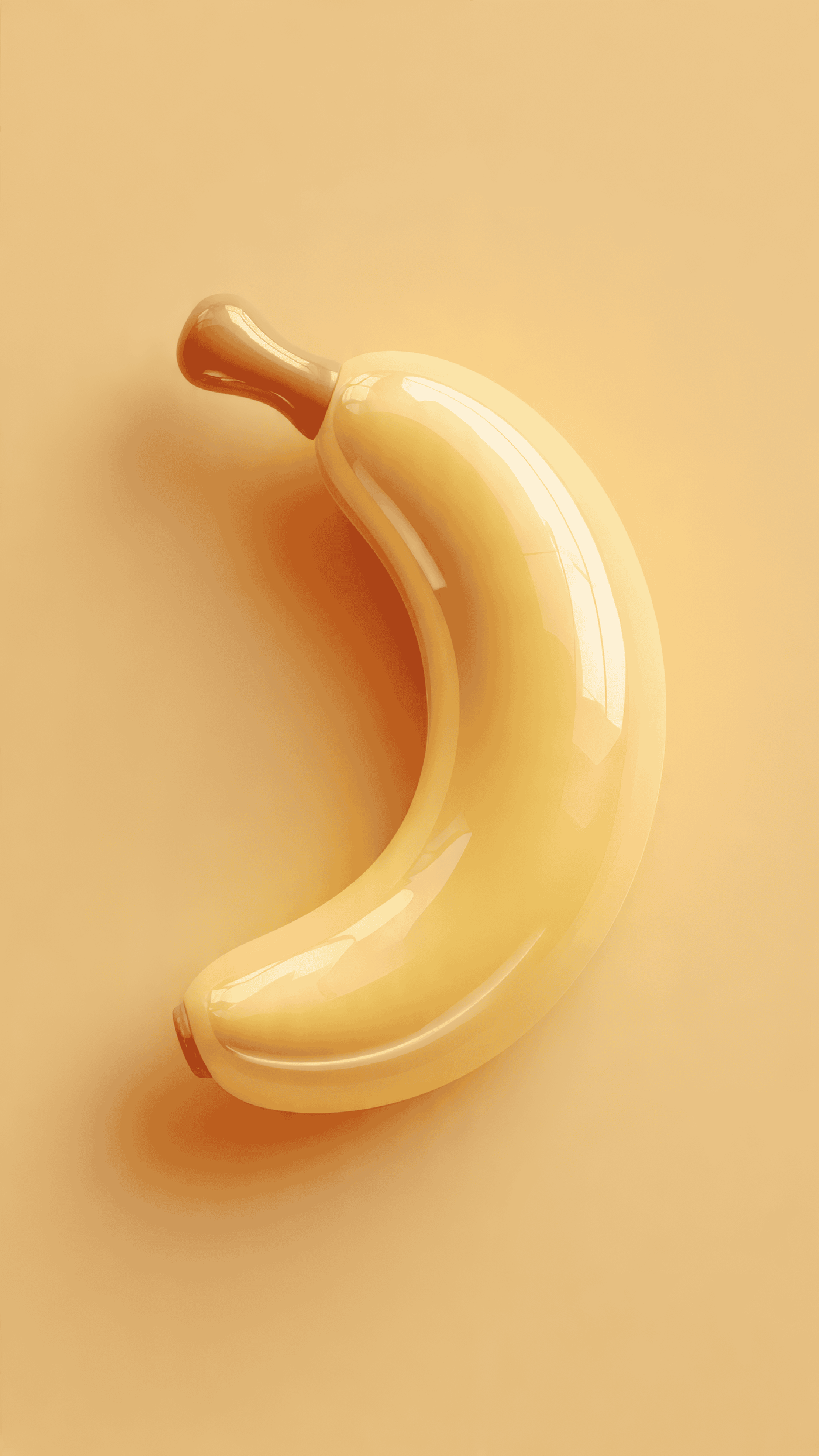 Glossy Yellow Banana 3d Render