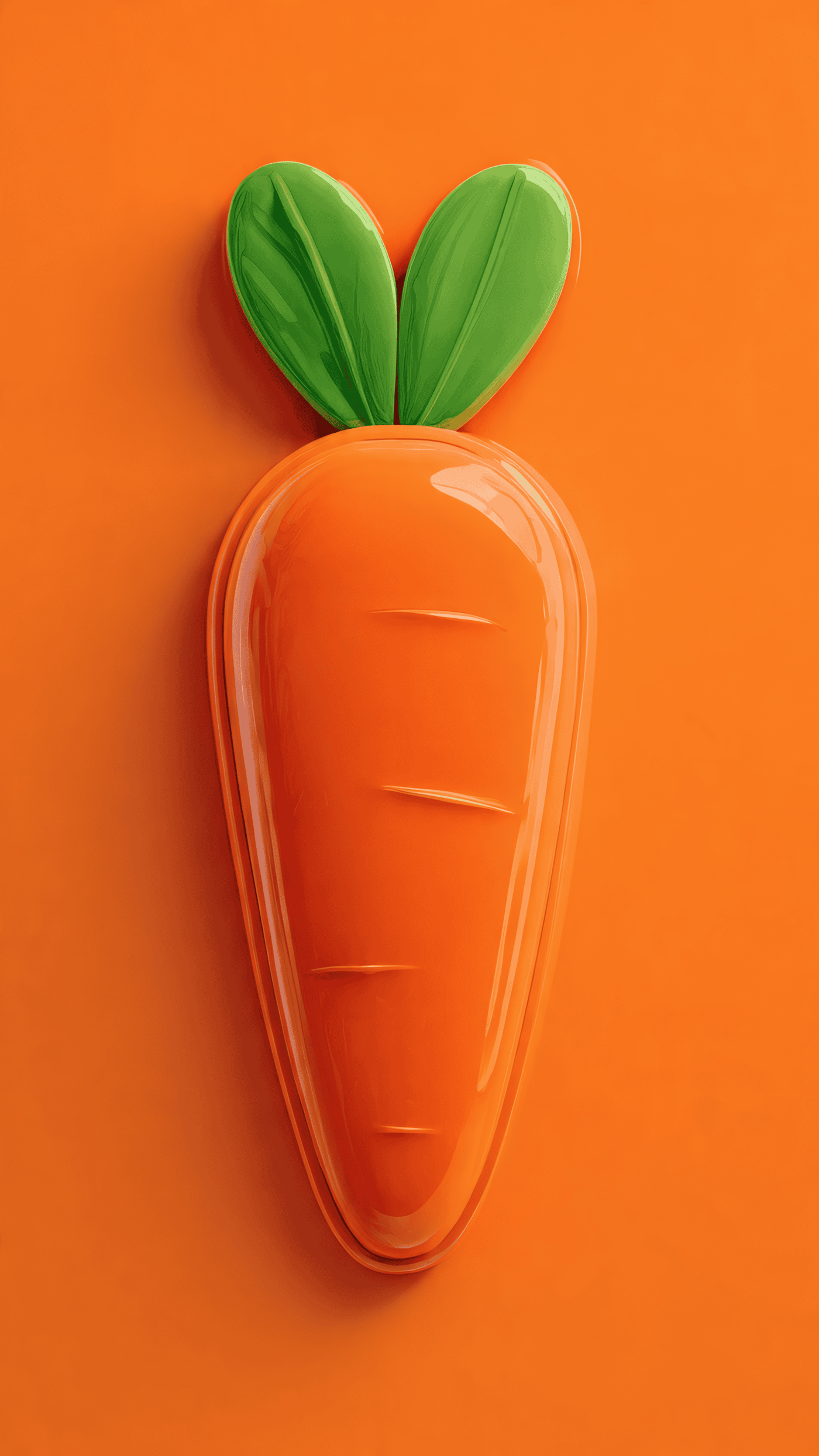 Cartoon Carrot Art on Orange Background