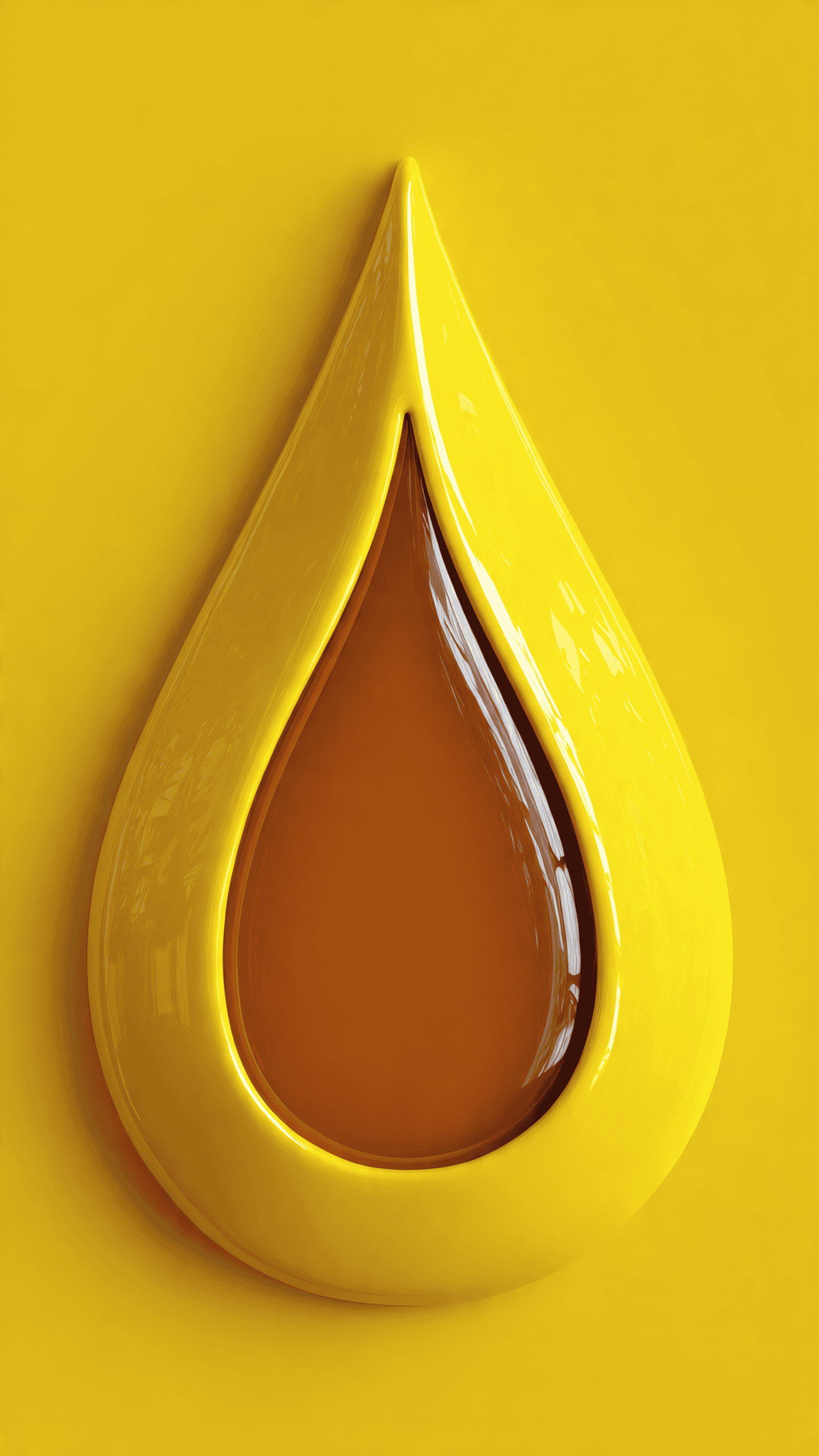 Yellow and Brown Teardrop Abstract Art
