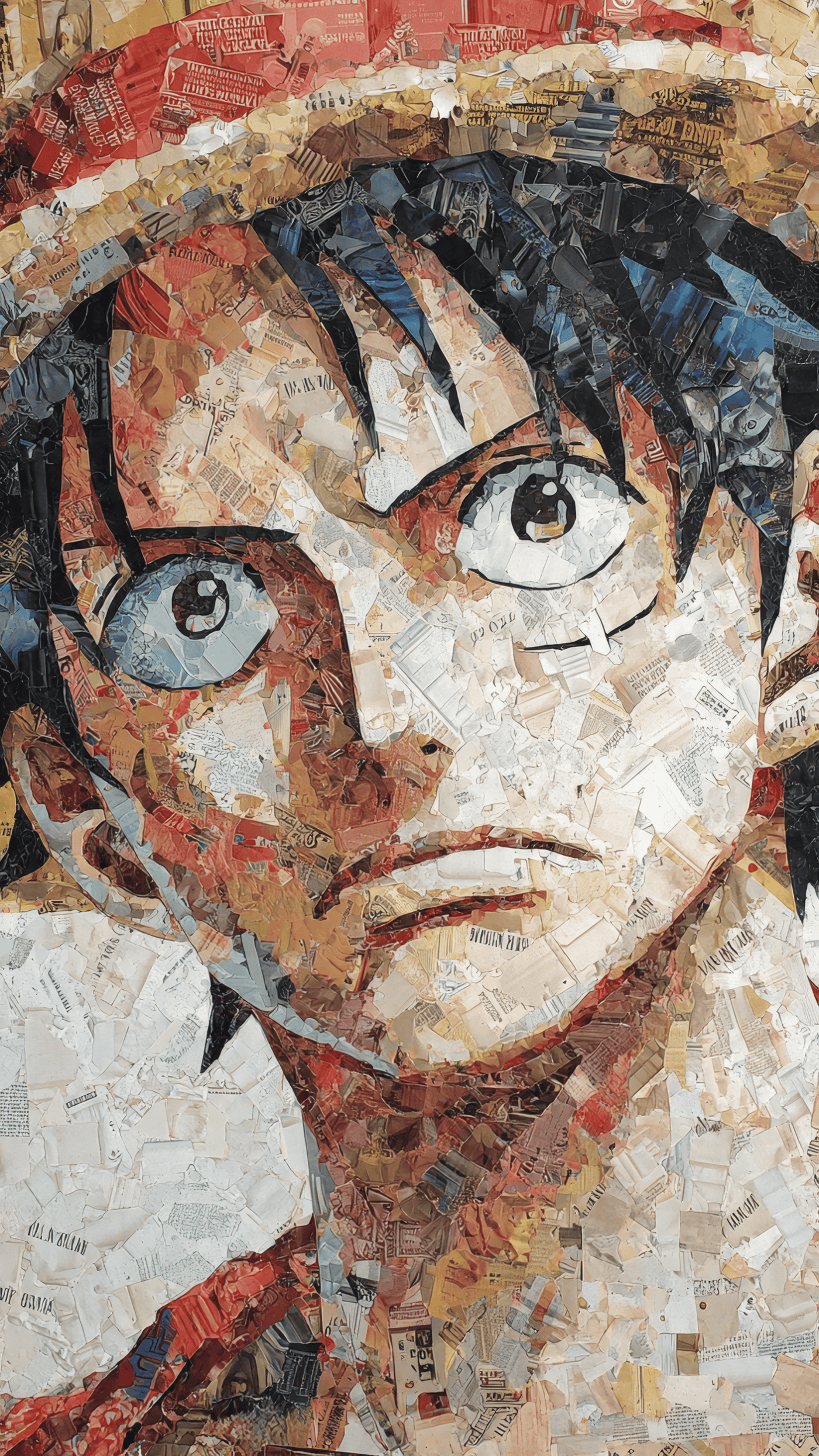 One Piece Character Portrait Recycled Paper Art