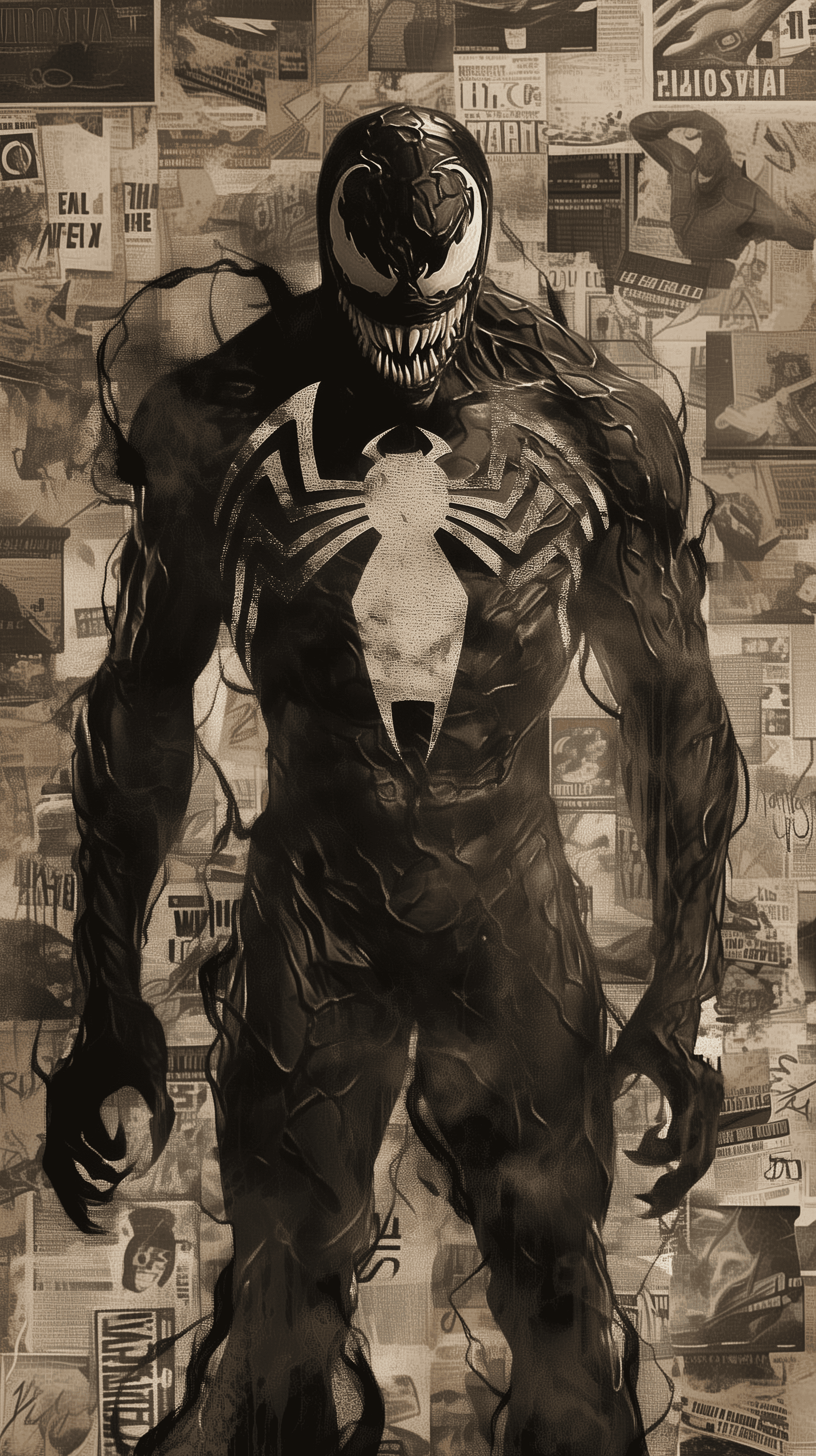 Venom Comic Book Character Portrait