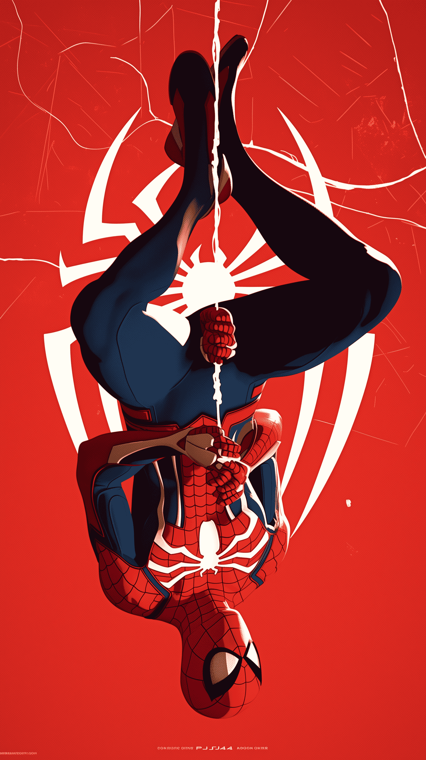 Spider-man Illustration on Red Background