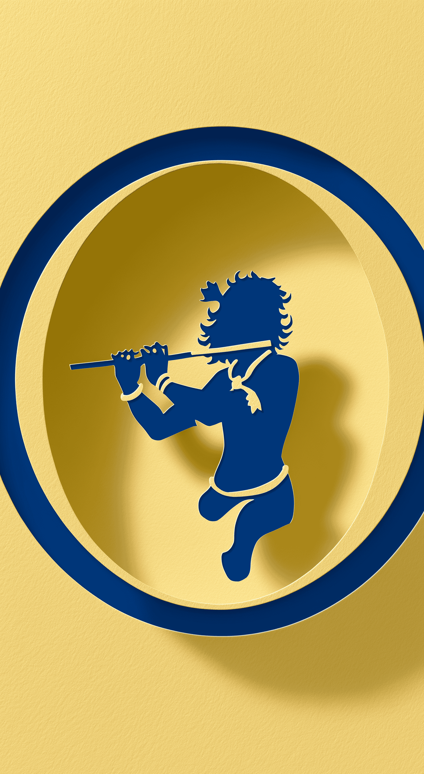 Lord Krishna Flute Player Silhouette Art