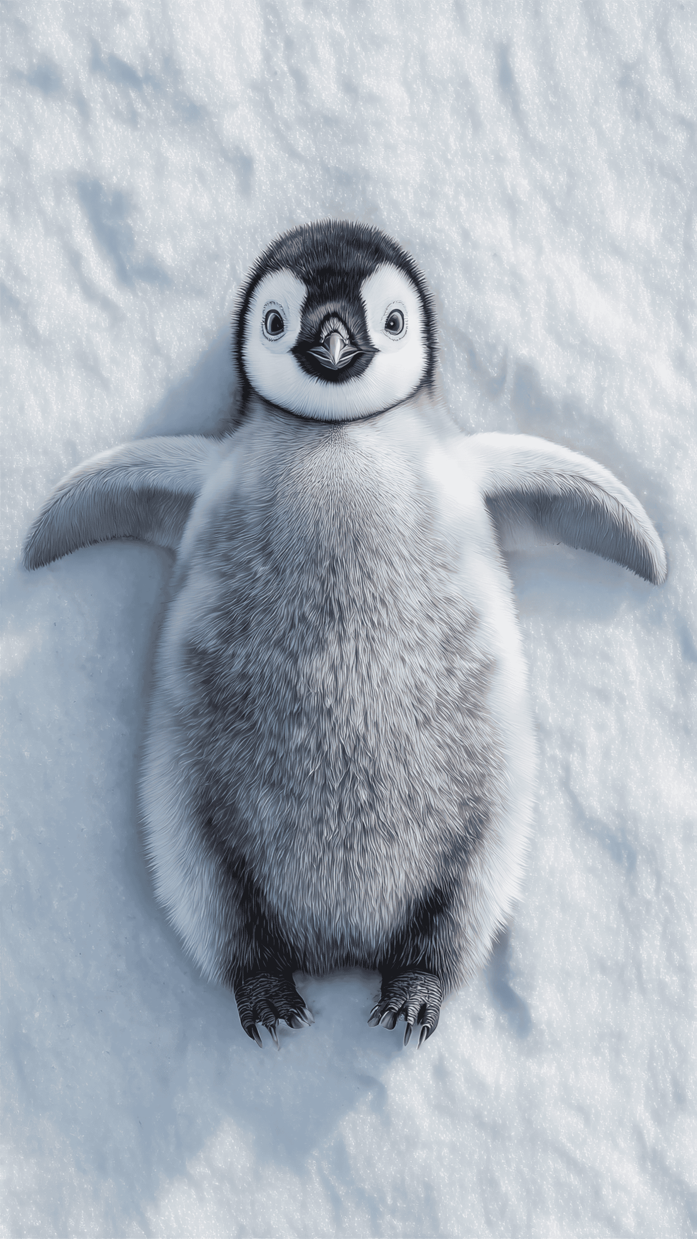 Cute Penguin Chick on Snow