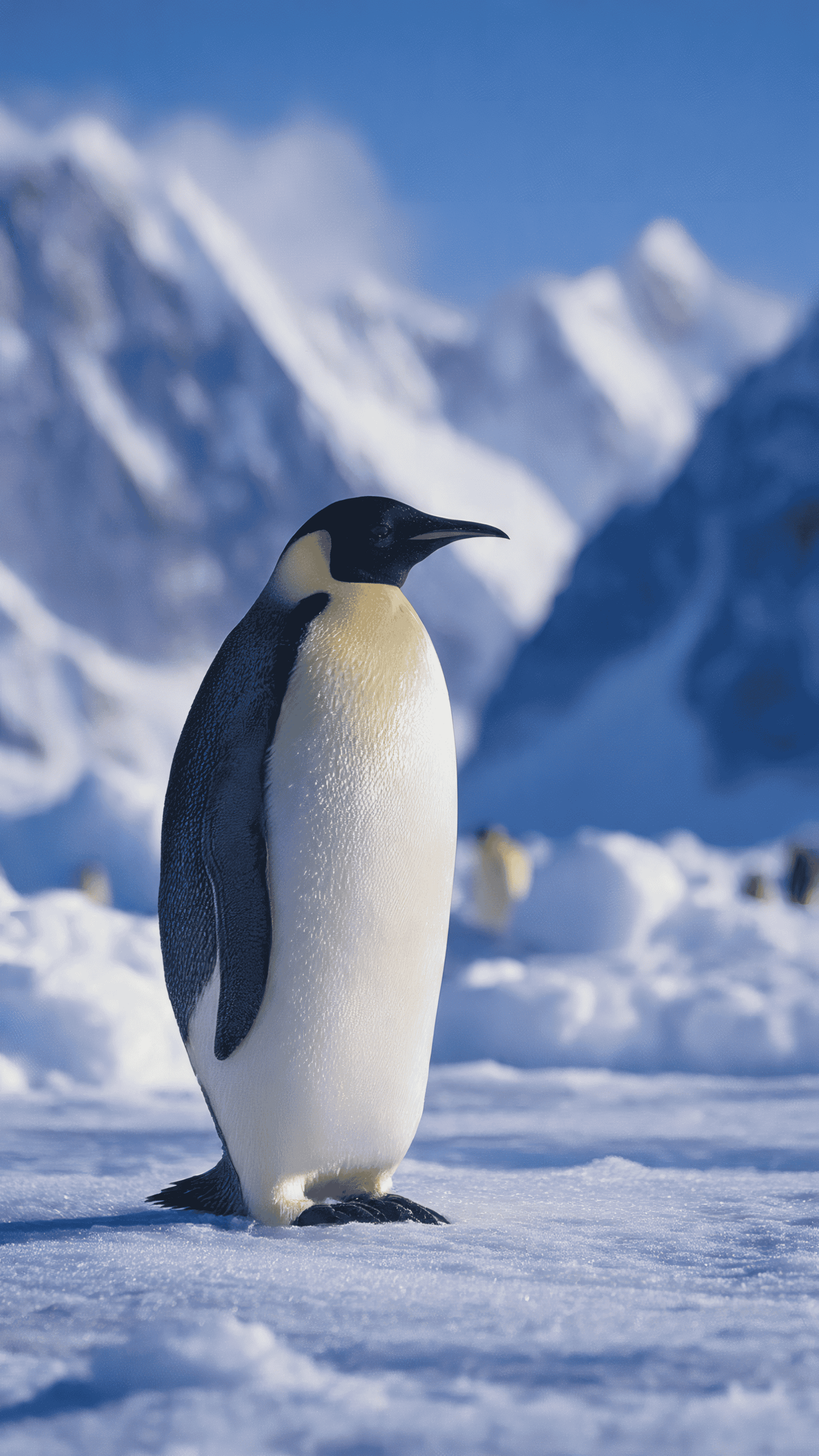 Majestic Emperor Penguin Antarctica Snow Scene